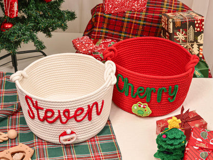 Make Their Christmas Special: Personalized Name Gift Basket for Kids | Unique Holiday Decor
