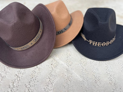 Custom Name Toddler Cowboy Hat - Personalized Kids Cowboy Cap for Birthday, Country Theme Party, Tractors & Trucks Design