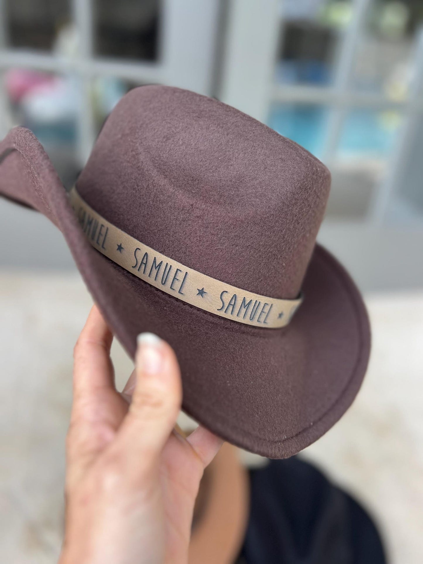 Custom Name Toddler Cowboy Hat - Personalized Kids Cowboy Cap for Birthday, Country Theme Party, Tractors & Trucks Design