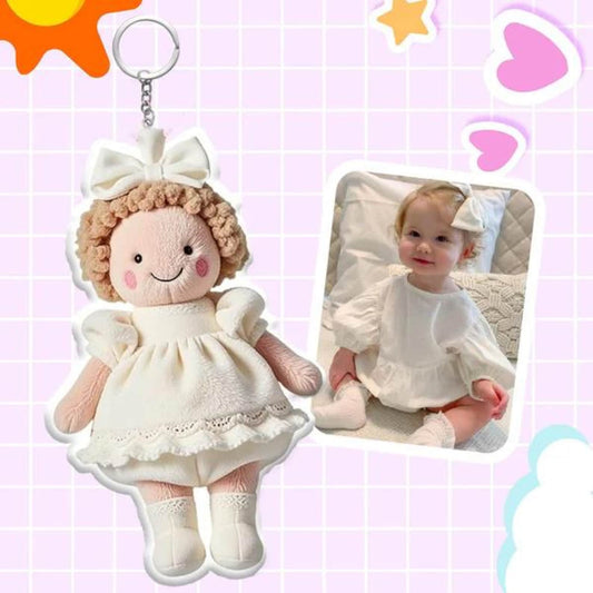 Personalized Baby Photo 3D Plush Doll Keychain/Pillow