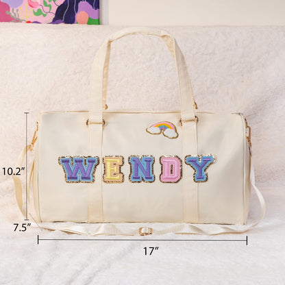 Personalized Dance Bag for Girls – Chenille Letter Ballet Duffle – Cute & Spacious Gift for Dancers & Gymnasts