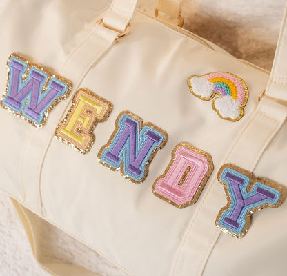 Personalized Dance Bag for Girls – Chenille Letter Ballet Duffle – Cute & Spacious Gift for Dancers & Gymnasts