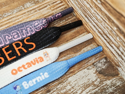 Personalized Shoelaces with Custom Text & Photo - Unique Gift for Shoe Lovers, Runners, Sneakerheads - Flat Printed Replacement Laces for Him Her