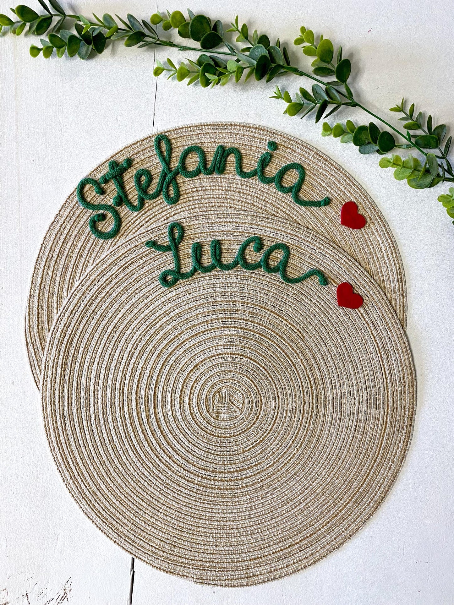 Custom Embroidered Placemats - Personalized Set of Names - Unique Housewarming, Christmas, Mother's Day Gift for Family - Washable Home Dining Decor