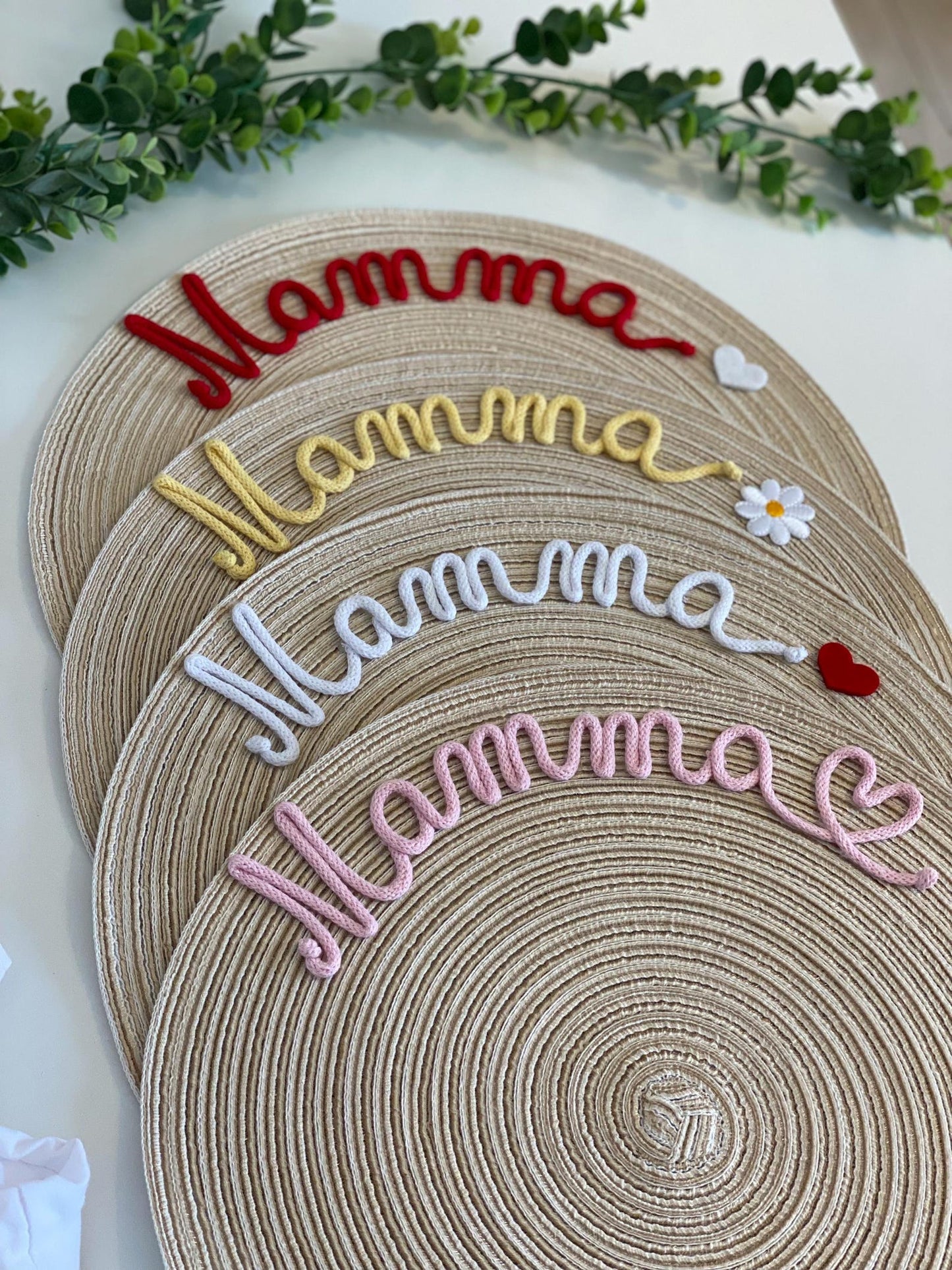 Custom Embroidered Placemats - Personalized Set of Names - Unique Housewarming, Christmas, Mother's Day Gift for Family - Washable Home Dining Decor