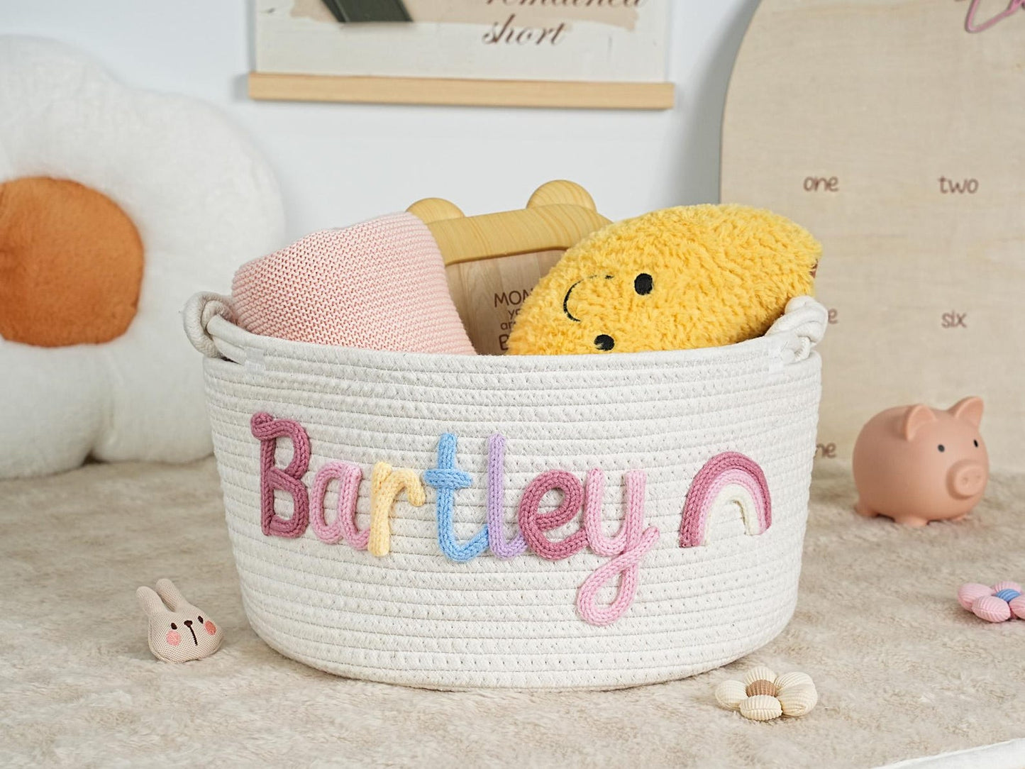 Personalized Heirloom Baby Basket Handmade Keepsake for Newborn & Nursery Storage