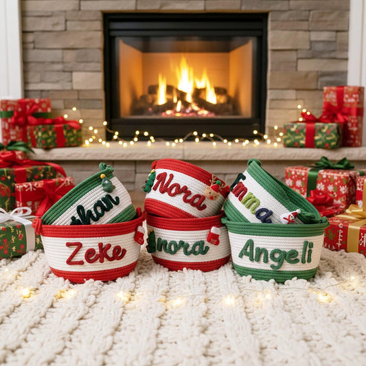 Personalized Christmas Storage Bag | Custom Name Cotton Bag for Kid's Holiday Gifts & Decor