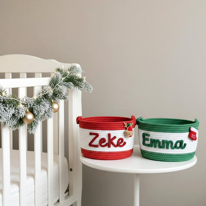 Personalized Christmas Storage Bag | Custom Name Cotton Bag for Kid's Holiday Gifts & Decor