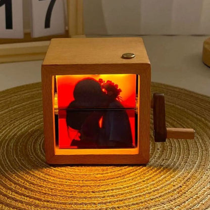 Personalized Flipbook Animation Machine - Hand-Cranked Photo Frame with LED Light, Creative Gift for Wedding