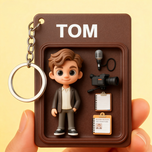 Custom Photography 2D acrylic Keychain – Cartoon Style Camera Gift