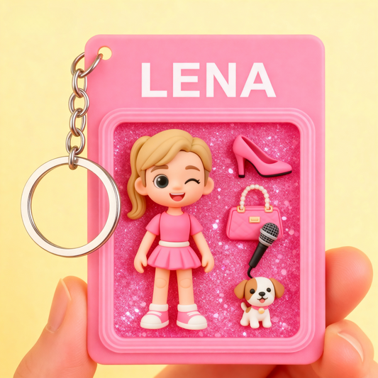 Cartoon style acrylic pet lover 2D acrylic keychain. Perfect personalized gift for dog owners, cat lovers, and animal fans.