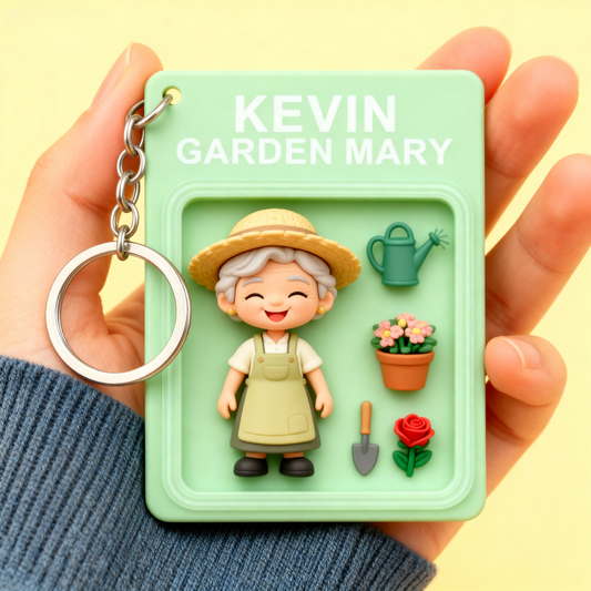 Custom Farmer 2D acrylic Keychain – Cartoon Style Agriculture Gift