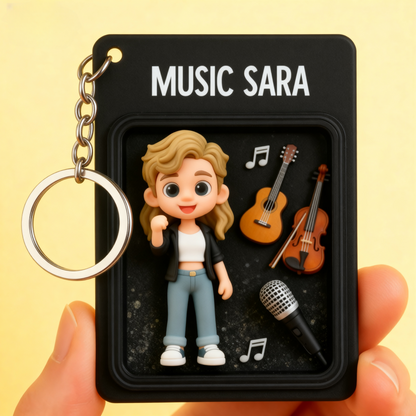 Custom Musician 2D acrylic Keychain – Cartoon Style Music Gift