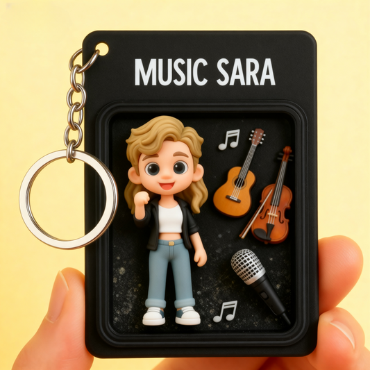 Custom Musician 2D acrylic Keychain – Cartoon Style Music Gift