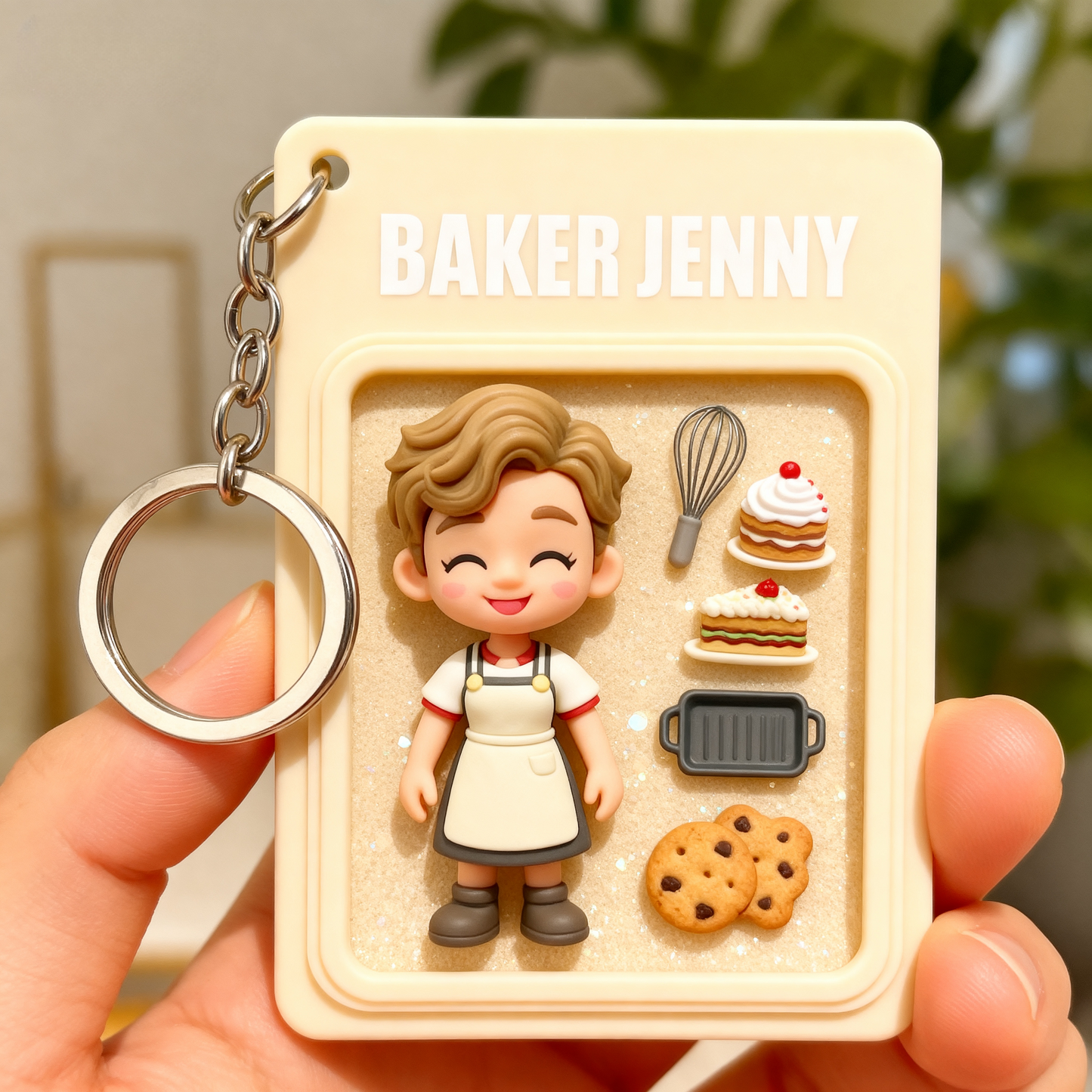Custom Chef 2D acrylic Keychain – Cartoon Style Cooking Gift