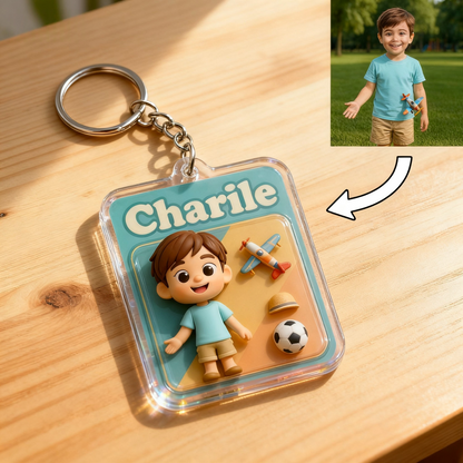 Custom Cartoon Keychain for Sports Lovers – Choose 3D Figurine or 2D Acrylic Style